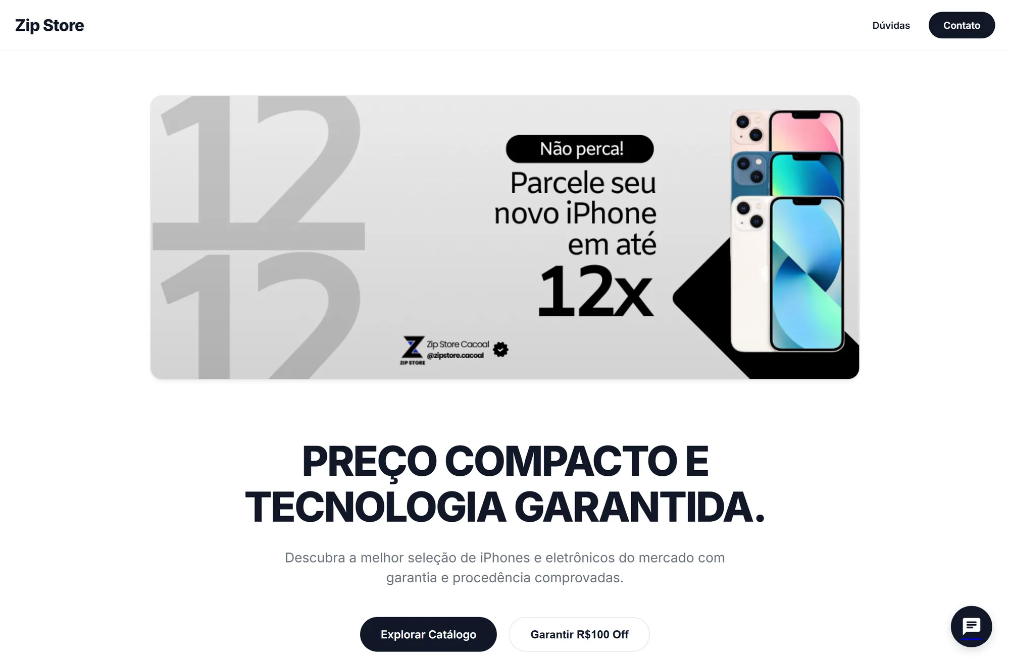 Campanhas e condições de compra: Zip Store no computador