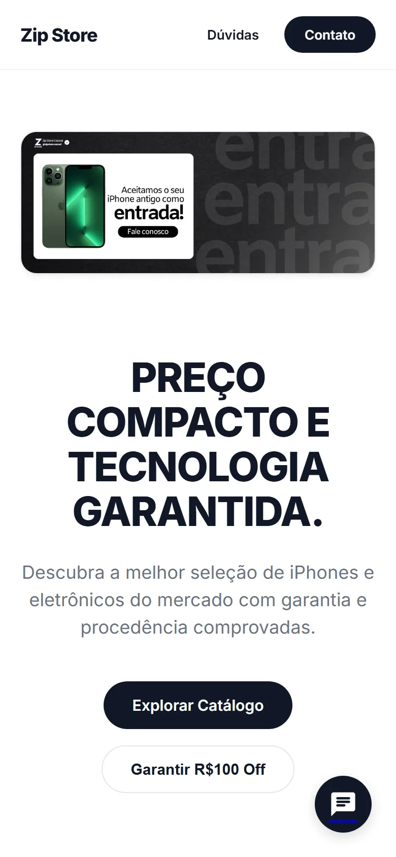 Campanhas e condições de compra: Zip Store no celular